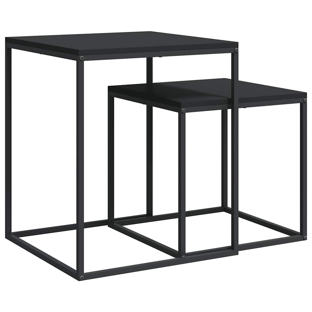 vidaXL Coffee Table Set 2 pcs Engineered Wood and Metal
