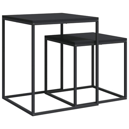 vidaXL Coffee Table Set 2 pcs Engineered Wood and Metal