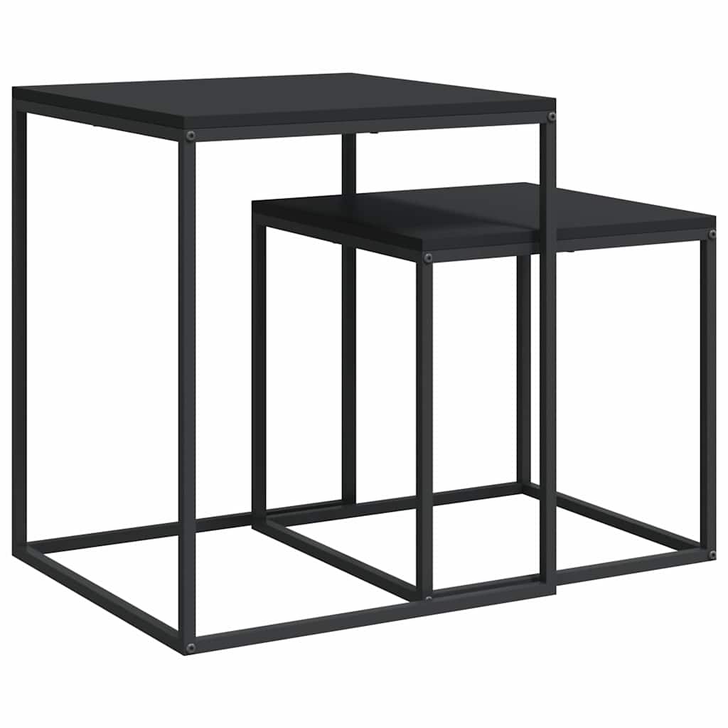 vidaXL Coffee Table Set 2 pcs Engineered Wood and Metal