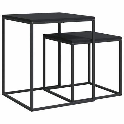 vidaXL Coffee Table Set 2 pcs Engineered Wood and Metal