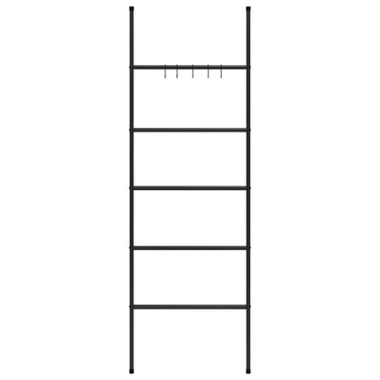 vidaXL Towel Rack Ladder with 5 Tiers Black 58x175 cm Iron