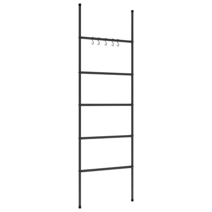 vidaXL Towel Rack Ladder with 5 Tiers Black 58x175 cm Iron