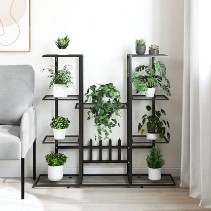 vidaXL Flower Stand 94,5x25x89 cm Black Iron