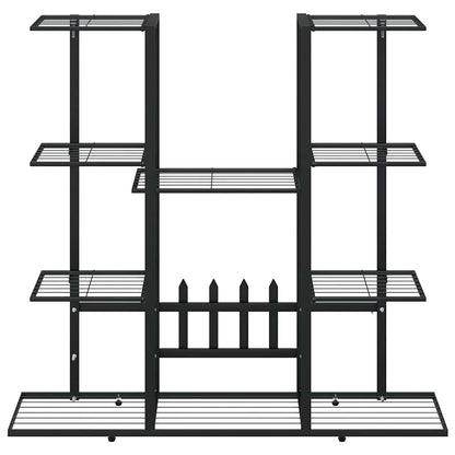 vidaXL Flower Stand 94.5x25x89 cm Black Iron
