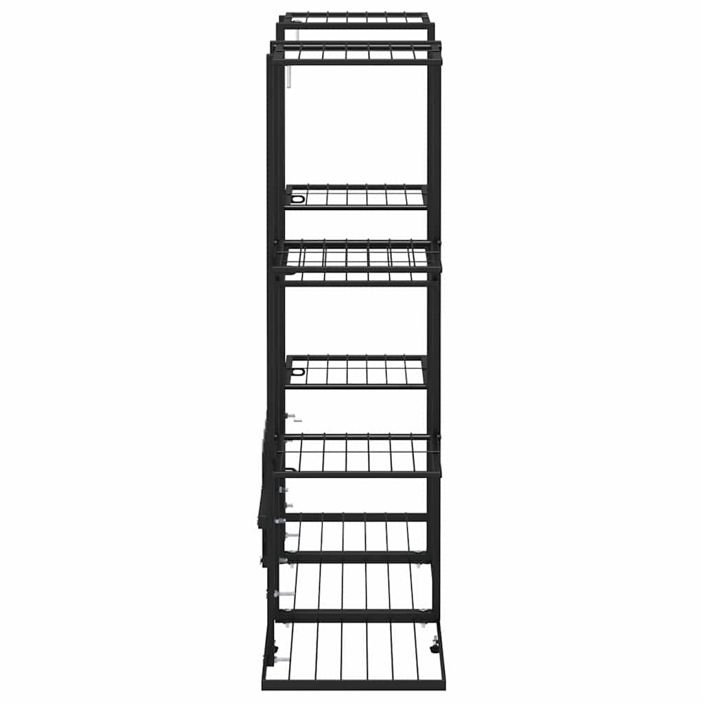 vidaXL Flower Stand 94.5x25x89 cm Black Iron