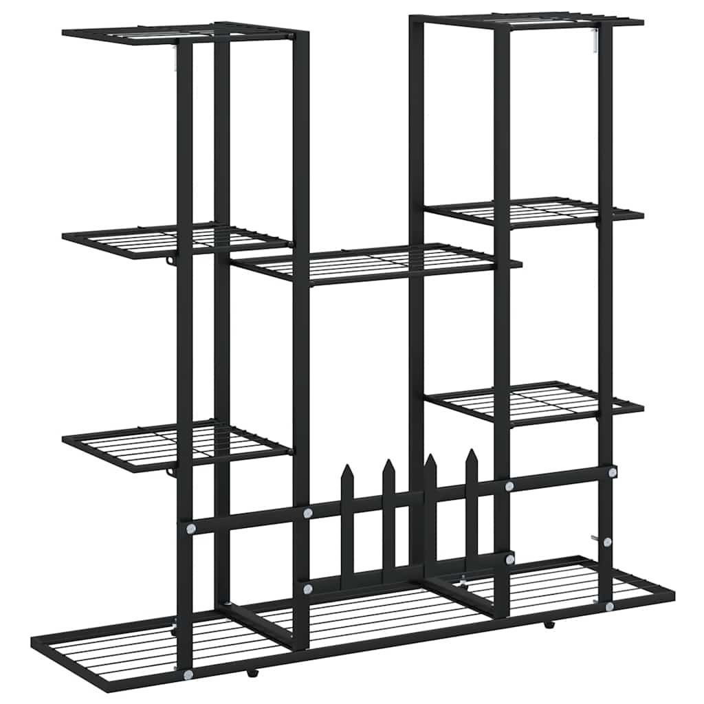 vidaXL Flower Stand 94.5x25x89 cm Black Iron