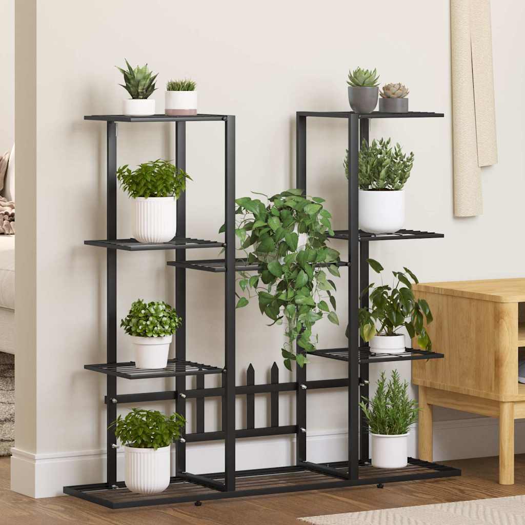 vidaXL Flower Stand 94,5x25x89 cm Black Iron