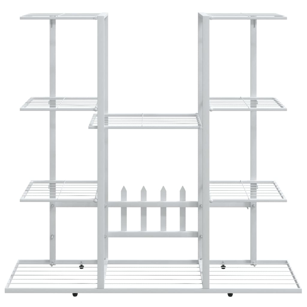 vidaXL Flower Stand 94.5x25x89 cm White Iron