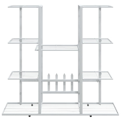 vidaXL Flower Stand 94.5x25x89 cm White Iron