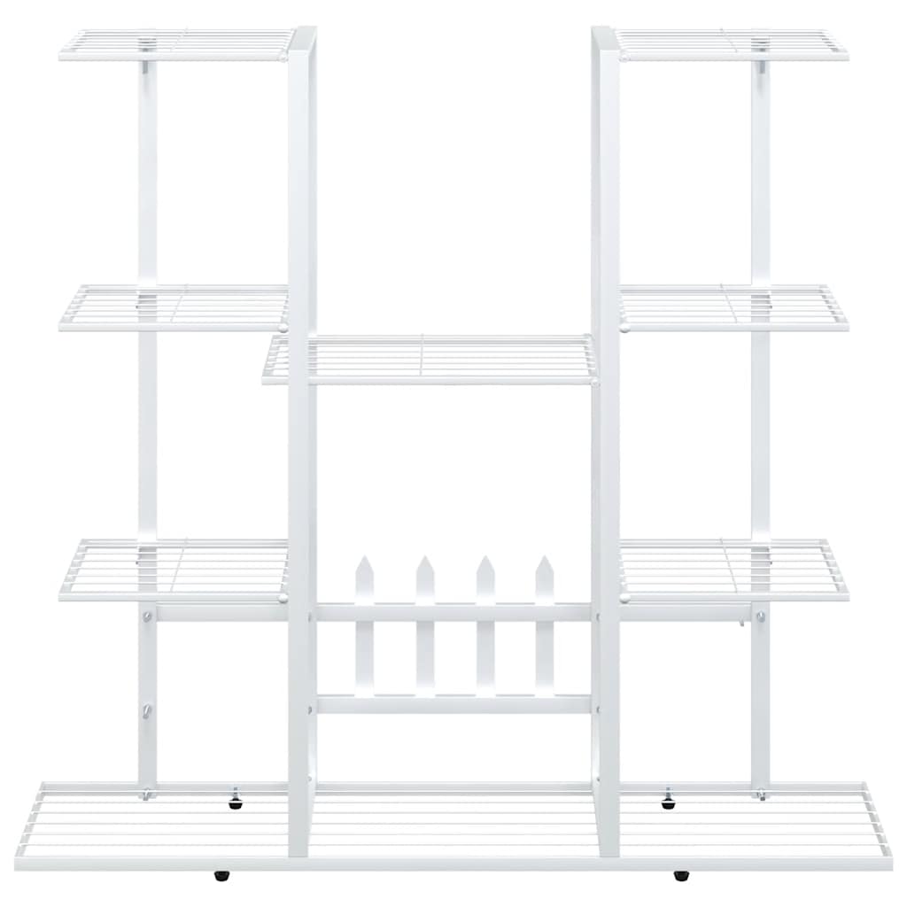 vidaXL Flower Stand 94.5x25x89 cm White Iron
