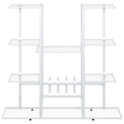 vidaXL Flower Stand 94.5x25x89 cm White Iron