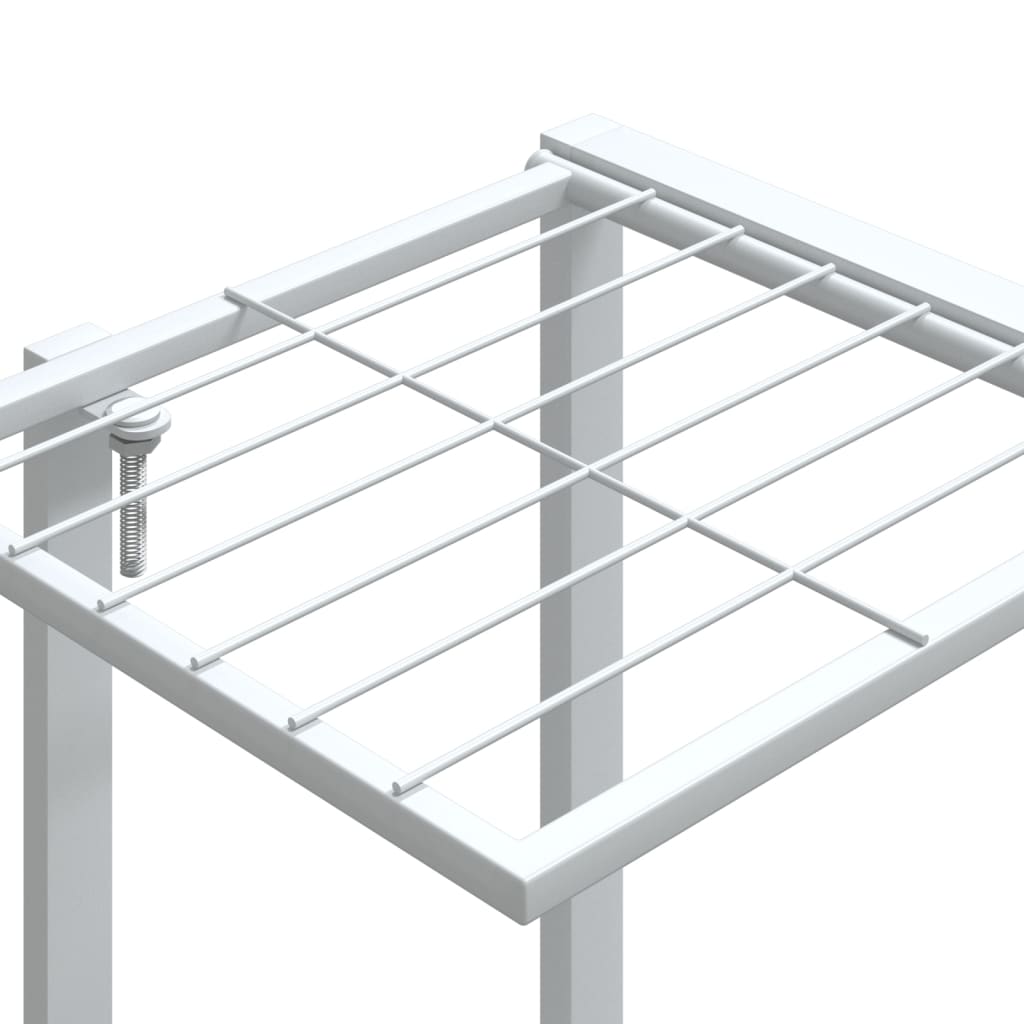 vidaXL Flower Stand 94.5x25x89 cm White Iron