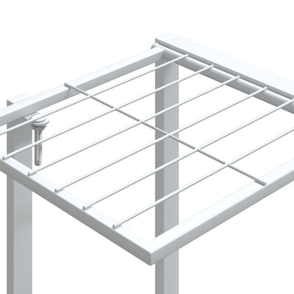 vidaXL Flower Stand 94.5x25x89 cm White Iron