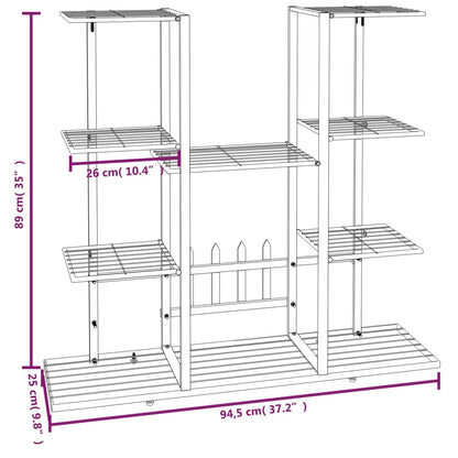 vidaXL Flower Stand 94.5x25x89 cm White Iron