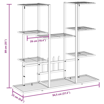 vidaXL Flower Stand 94.5x25x89 cm White Iron