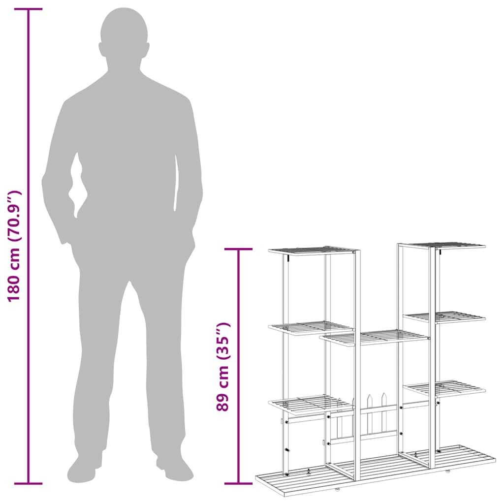 vidaXL Flower Stand 94.5x25x89 cm White Iron