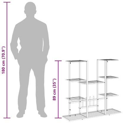 vidaXL Flower Stand 94.5x25x89 cm White Iron