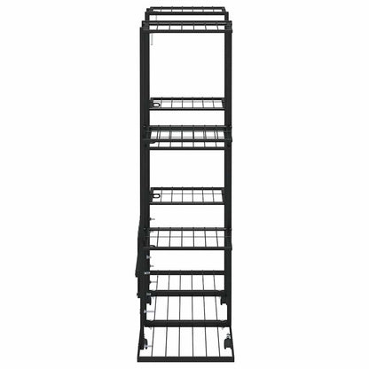 vidaXL Flower Stand with Wheels 94,5x24,5x91,5 cm Black Iron