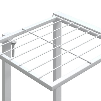vidaXL Flower Stand with Wheels 94.5x24.5x91.5 cm White Iron
