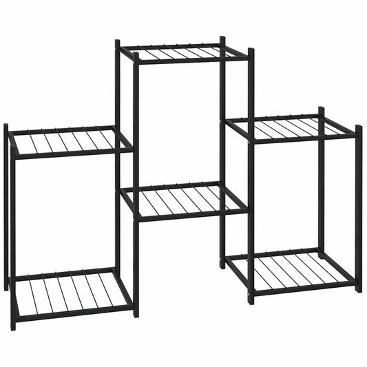 vidaXL Flower Stand 83x25x60 cm Black Iron