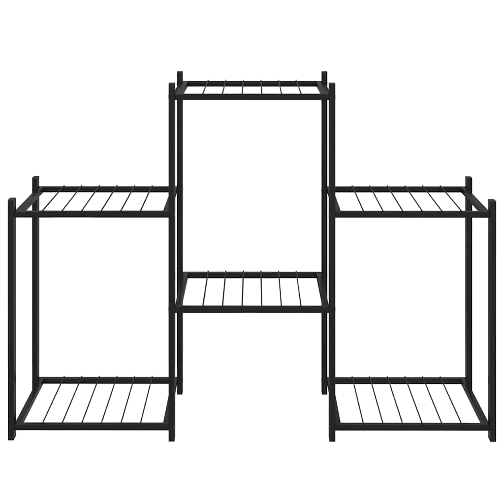 vidaXL Flower Stand 83x25x60 cm Black Iron