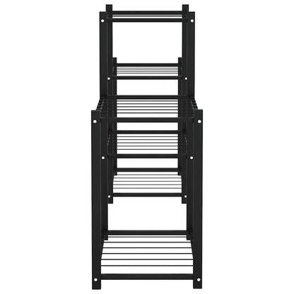 vidaXL Flower Stand 83x25x60 cm Black Iron