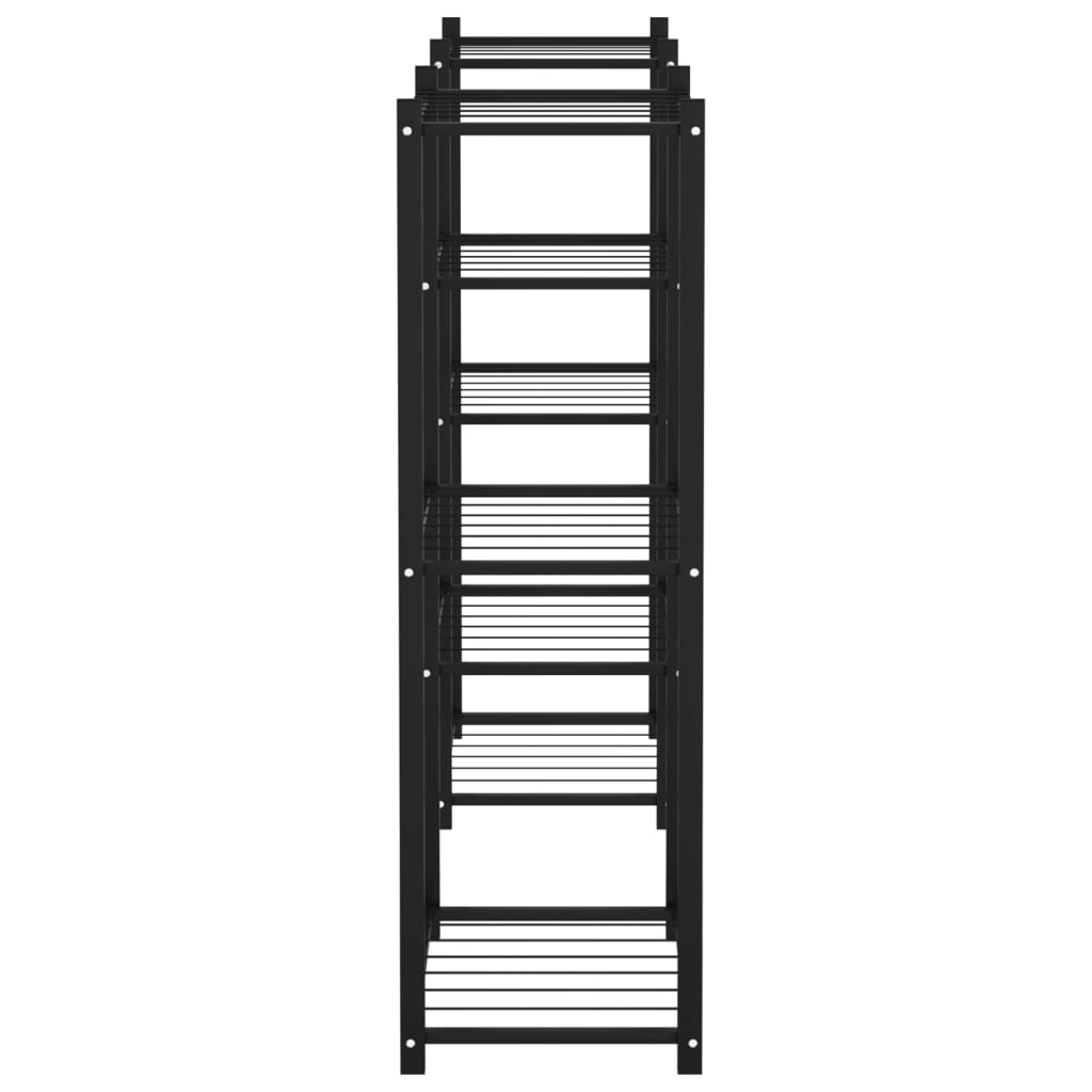 vidaXL Flower Stand 83x25x80 cm Black Iron