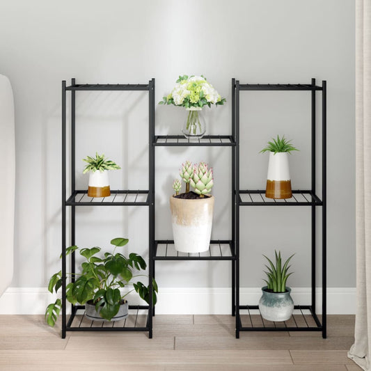 vidaXL Flower Stand 83x25x80 cm Black Iron