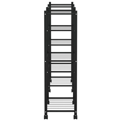 vidaXL Flower Stand with Wheels 83x25x83.5 cm Black Iron