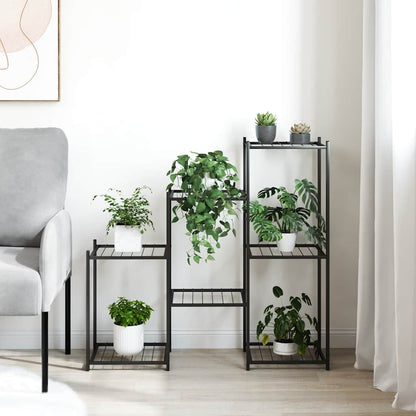 vidaXL Flower Stand 83x25x80 cm Black Iron