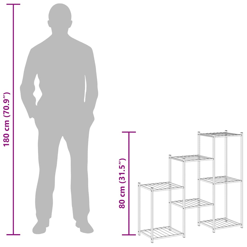 vidaXL Flower Stand 83x25x80 cm Black Iron