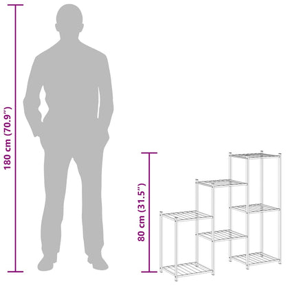 vidaXL Flower Stand 83x25x80 cm Black Iron