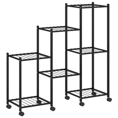 vidaXL Flower Stand | Black | Powder-coated iron | Medium | Adjustable Armrests
