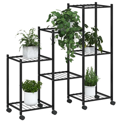 vidaXL Flower Stand | Black | Powder-coated iron | Medium | Adjustable Armrests