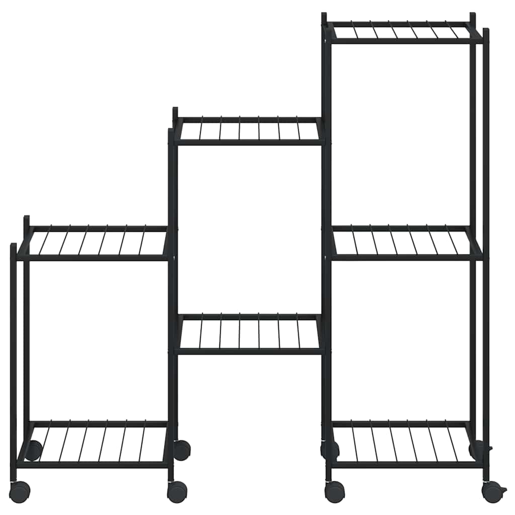 vidaXL Flower Stand | Black | Powder-coated iron | Medium | Adjustable Armrests