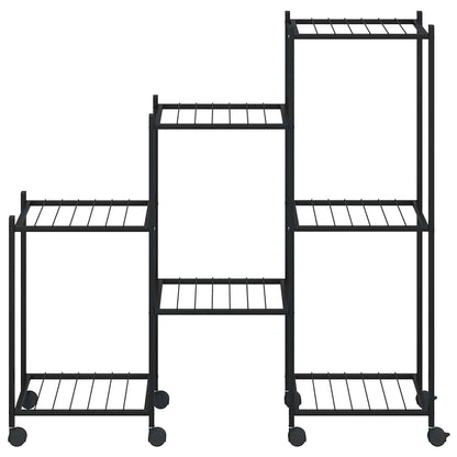 vidaXL Flower Stand | Black | Powder-coated iron | Medium | Adjustable Armrests