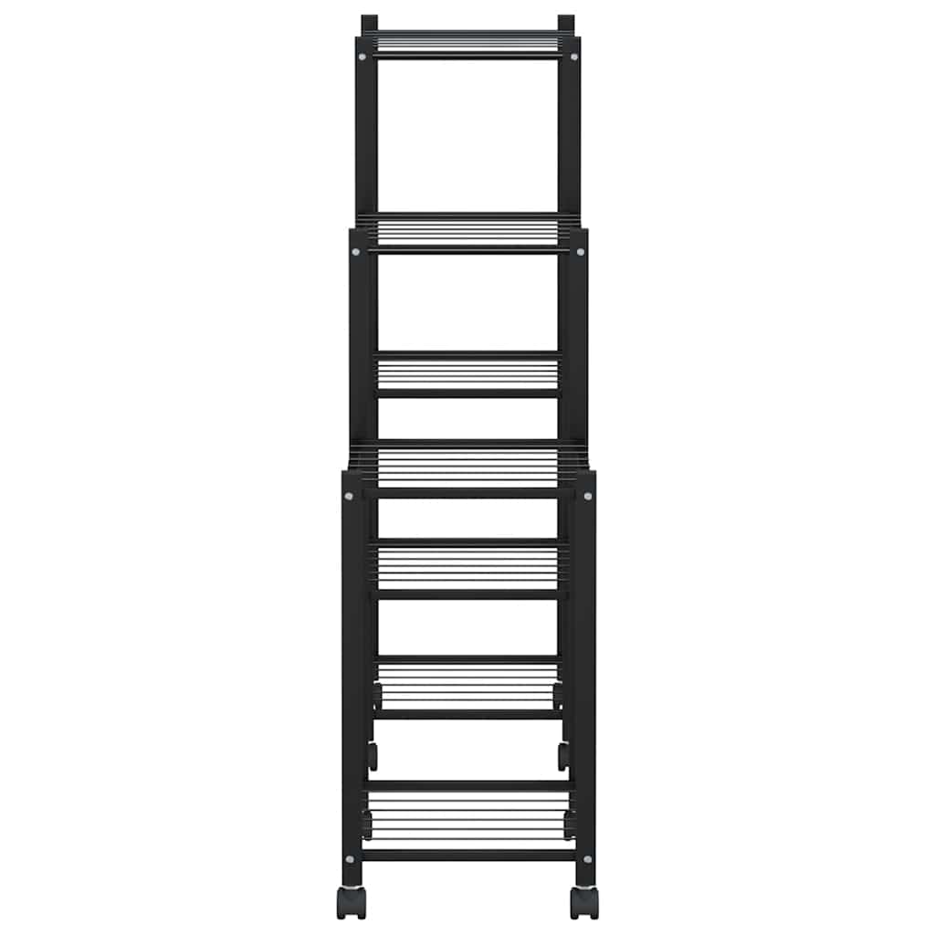 vidaXL Flower Stand | Black | Powder-coated iron | Medium | Adjustable Armrests