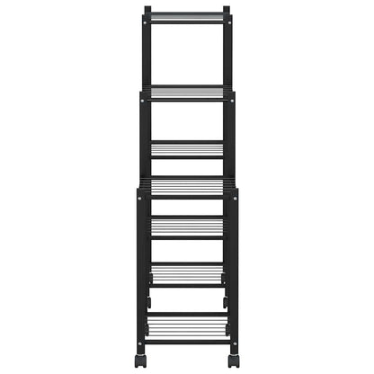 vidaXL Flower Stand | Black | Powder-coated iron | Medium | Adjustable Armrests