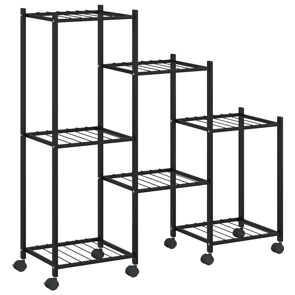 vidaXL Flower Stand | Black | Powder-coated iron | Medium | Adjustable Armrests