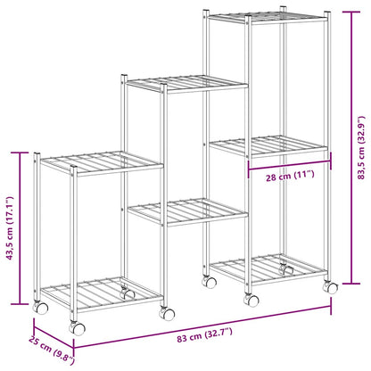 vidaXL Flower Stand | Black | Powder-coated iron | Medium | Adjustable Armrests
