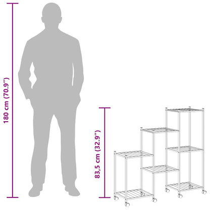 vidaXL Flower Stand | Black | Powder-coated iron | Medium | Adjustable Armrests