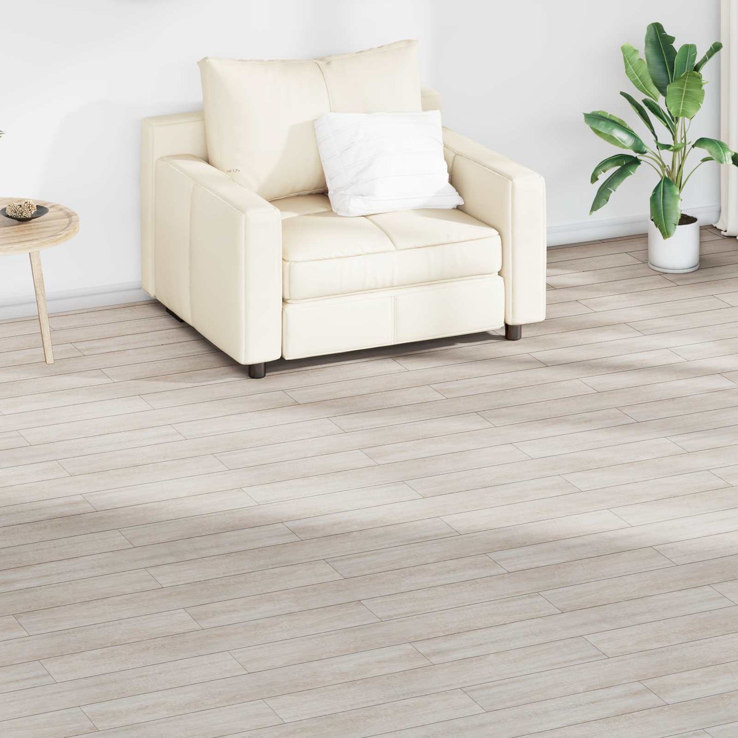 vidaXL Flooring Planks 18 pcs Oak Classic White 2.51 m² PVC