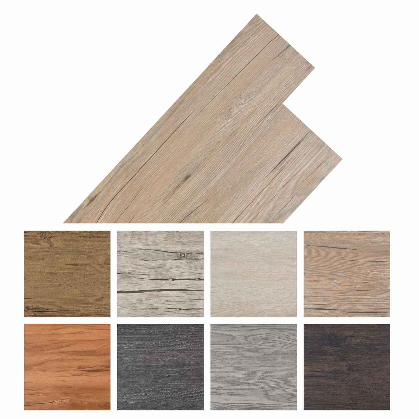 vidaXL Flooring Planks 18 pcs Oak Brown 2.51 m² PVC