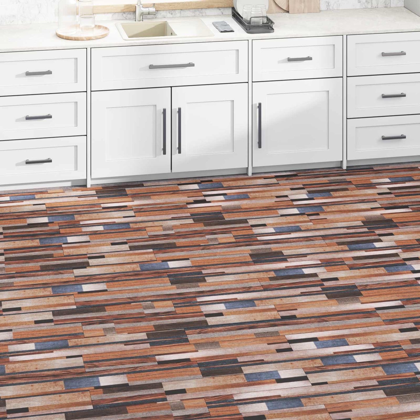 vidaXL Flooring Planks 18 pcs Multicolour 2.51 m² PVC
