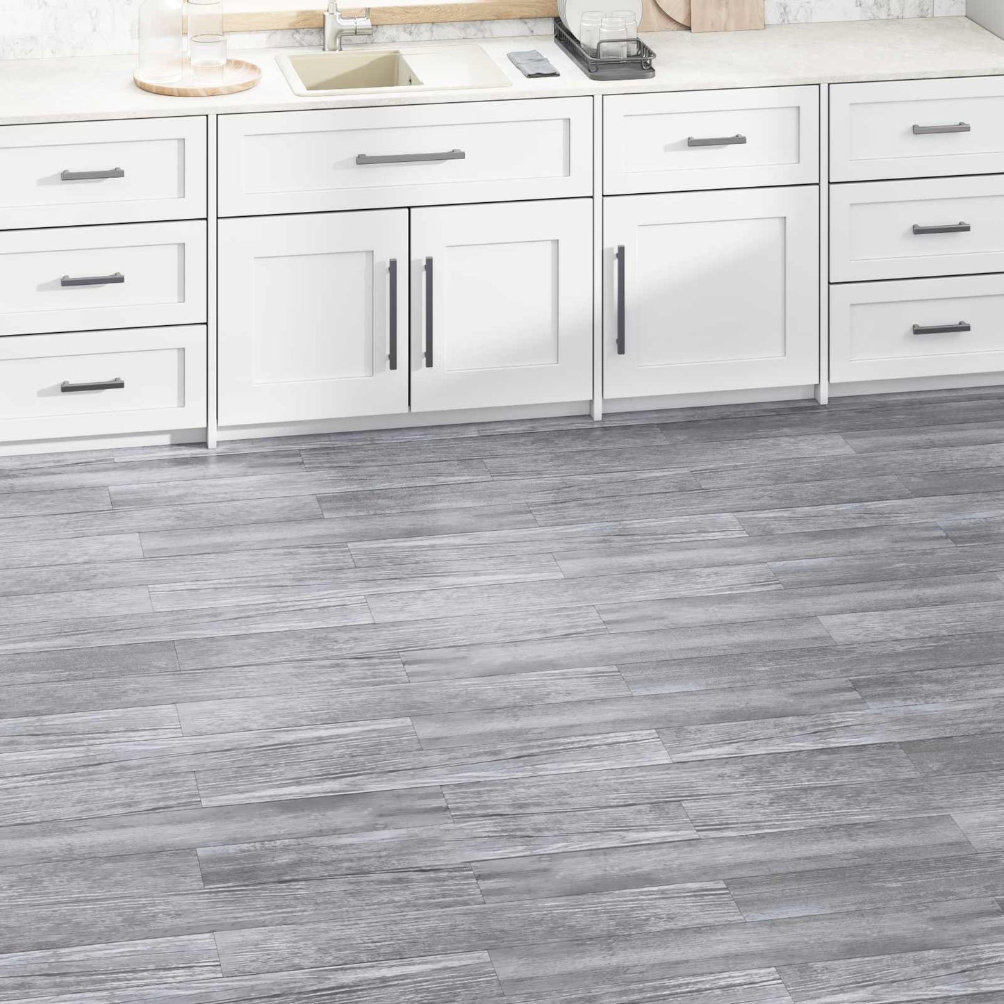 vidaXL Flooring Planks 2.51 m² 18 pcs PVC Matte wood grey