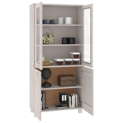 vidaXL Highboard "HAMAR" Solid Wood Pine White