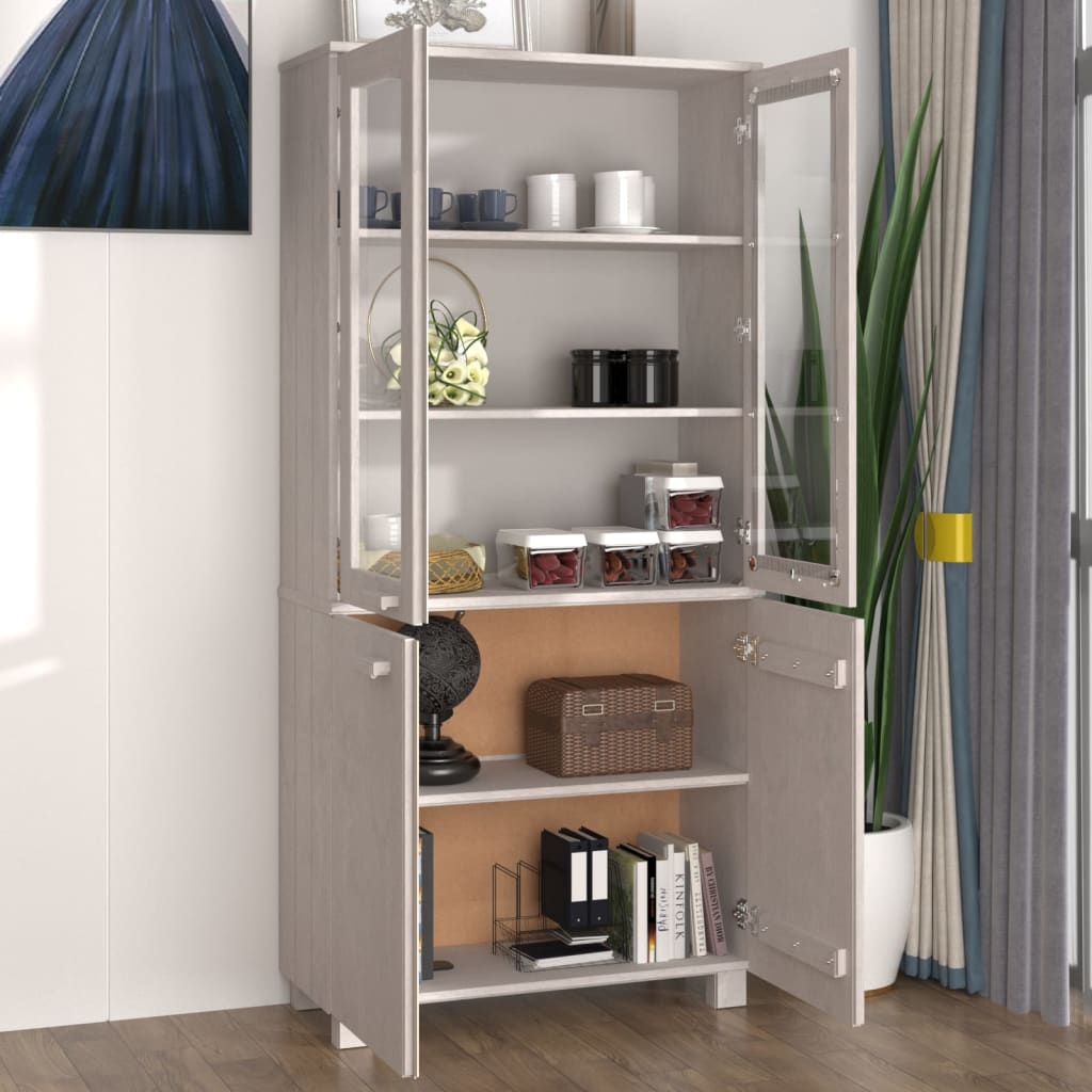 vidaXL Highboard "HAMAR" Solid Wood Pine White