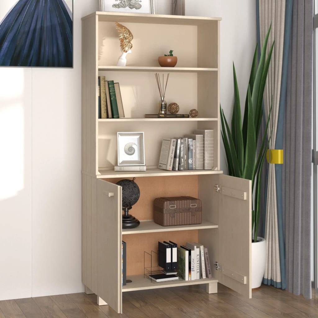 vidaXL Highboard HAMAR Solid Wood Pine Honey Brown