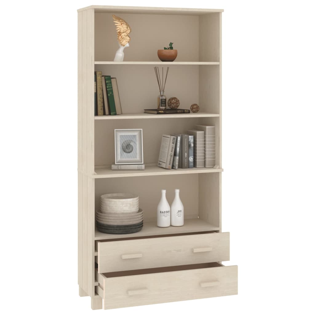 vidaXL Highboard |  Set of 2 | Honey brown | Solid pinewood | Large | Highboard