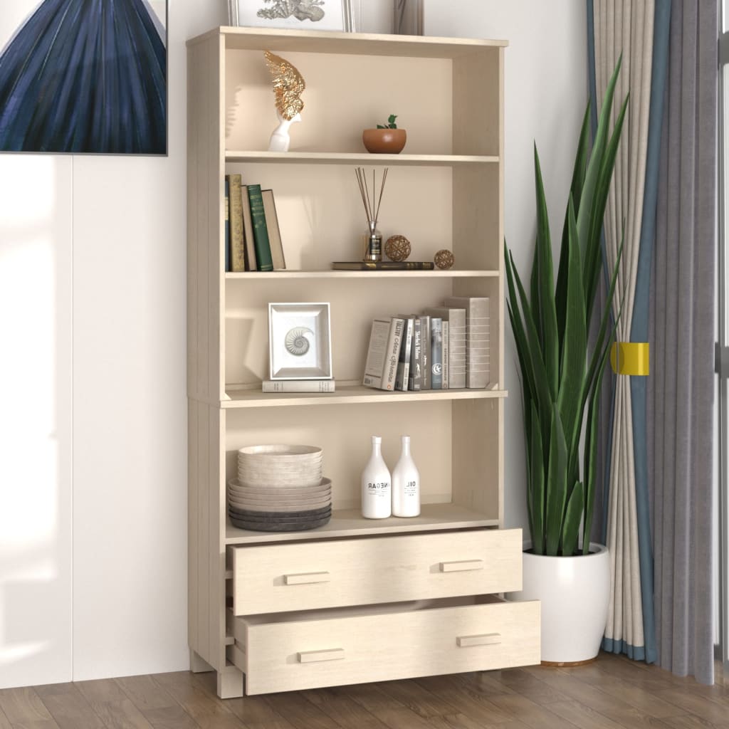vidaXL Highboard |  Set of 2 | Honey brown | Solid pinewood | Large | Highboard